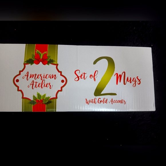 🎄HOLIDAY MUGS- AMERICAN ATELIER SET OF 2 🎄🎅 - Picture 5 of 6